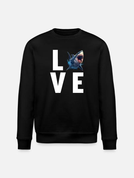 Great White Shark Great White Shark - Stanley/Stella ROLLER Unisex Organic Sweatshirt - black