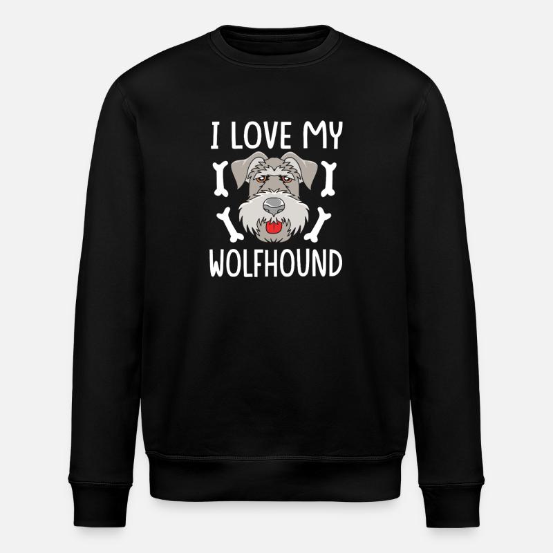 Irish wolfhound - Stanley/Stella ROLLER Unisex Organic Sweatshirt - black