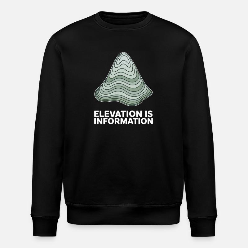 Elevation Is Information Topographic - Stanley/Stella ROLLER Unisex Organic Sweatshirt - black