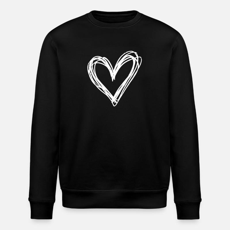 Heart - Stanley/Stella ROLLER Unisex Organic Sweatshirt - black