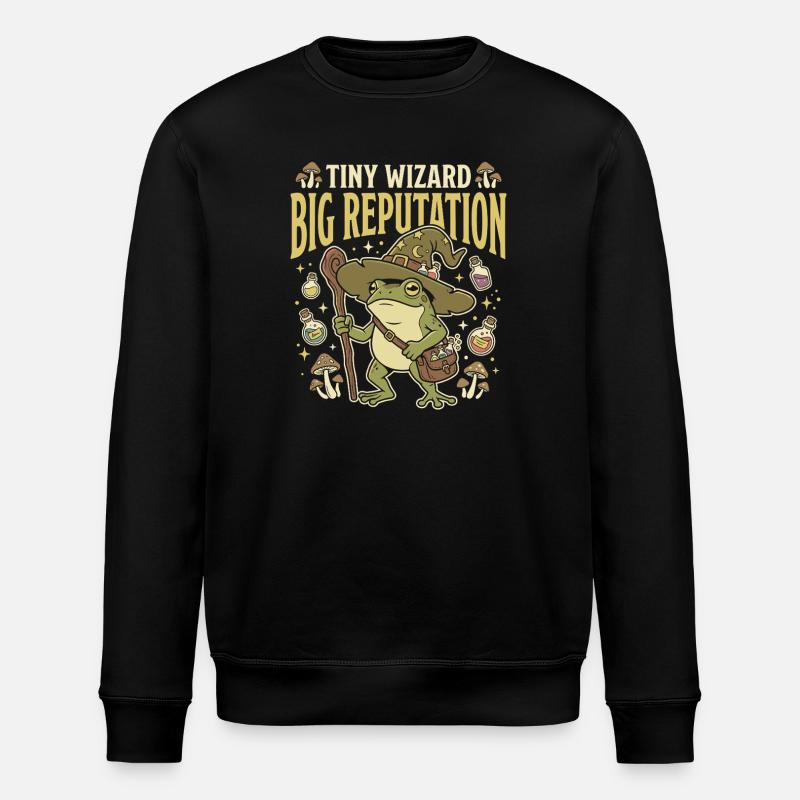 Frog Wizard Frog Magic Frog - Stanley/Stella ROLLER Unisex Organic Sweatshirt - black