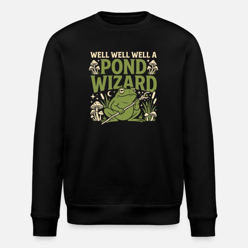 Frog Wizard Frog Magic Frog - Stanley/Stella ROLLER Unisex Organic Sweatshirt - black
