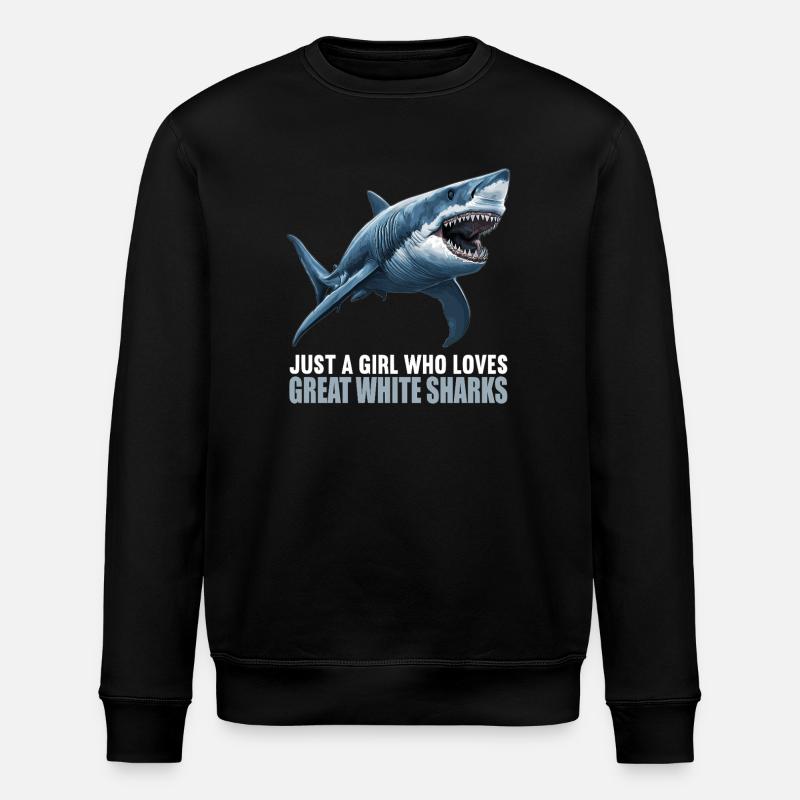 Great White Shark Great White Shark - Stanley/Stella ROLLER Unisex Organic Sweatshirt - black