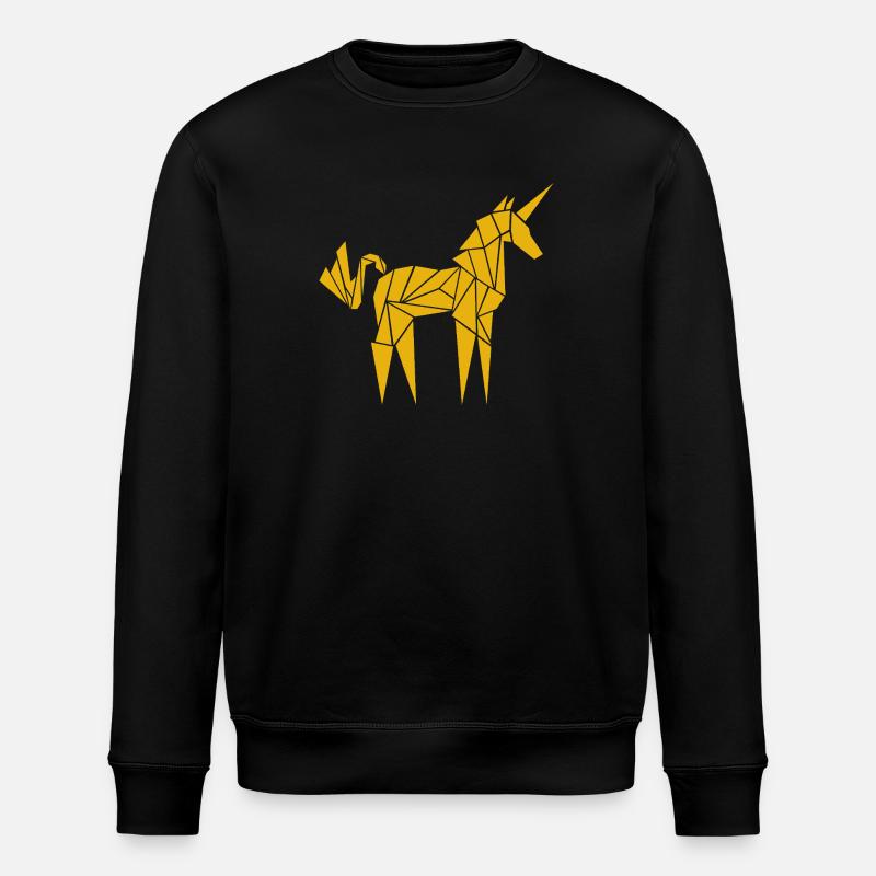 Origami-Einhorn - Stanley/Stella Unisex Bio-Sweatshirt ROLLER - Schwarz