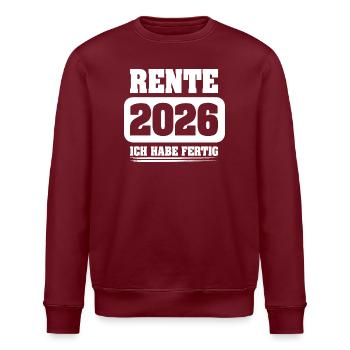 Rente 2026 - Stanley/Stella Unisex Bio-Sweatshirt ROLLER - Burgunderrot - Vorne - Nik (191cm)