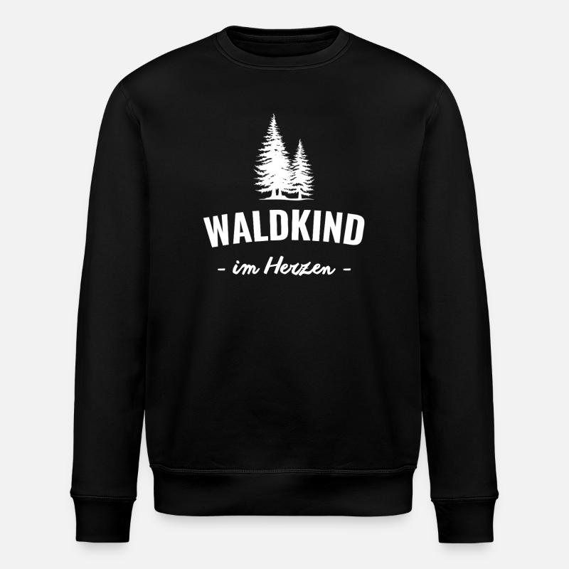 Waldkind im Herzen - Stanley/Stella Unisex Bio-Sweatshirt ROLLER - Schwarz