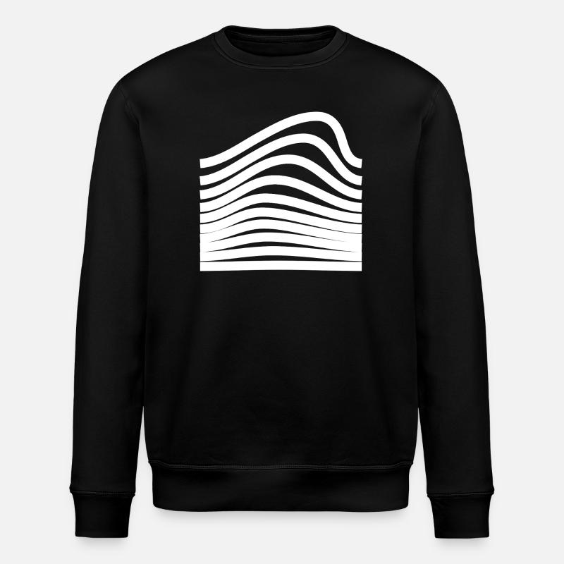 Wavy bold Lines design - Stanley/Stella ROLLER Unisex Organic Sweatshirt - black