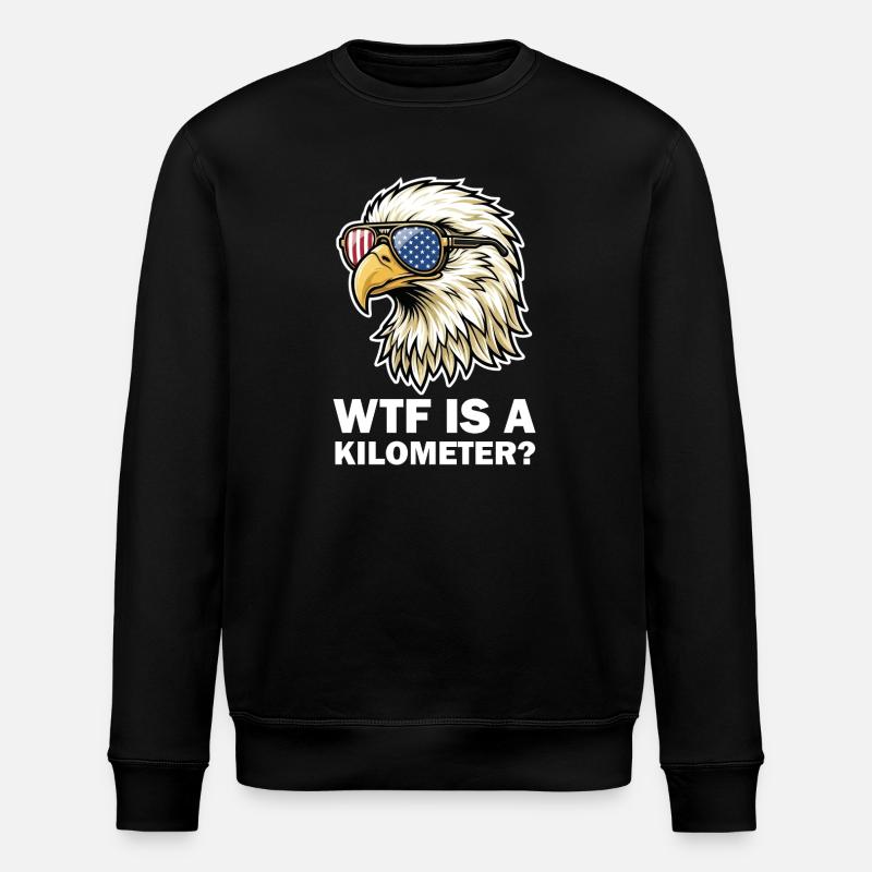 American Eagle Flag Goggles - Stanley/Stella ROLLER Unisex Organic Sweatshirt - black