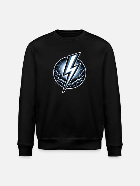 Blitz Blitzschlag Gewitter Strom Sturm - Stanley/Stella Unisex Bio-Sweatshirt ROLLER - Schwarz