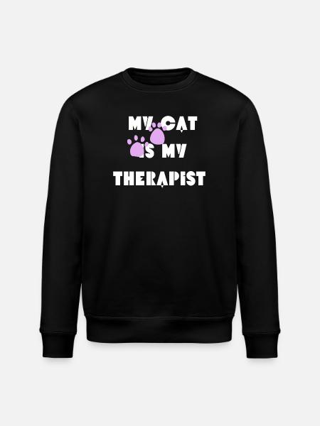 Mon chat est mon thérapeute - Sweat bio ROLLER Stanley/Stella Unisexe - noir