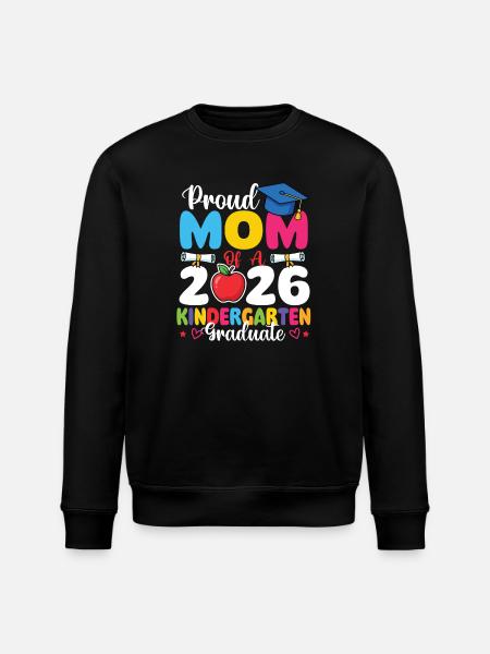 Proud Mom 2026 Kindergarten Graduate - Stanley/Stella ROLLER Unisex Organic Sweatshirt - black