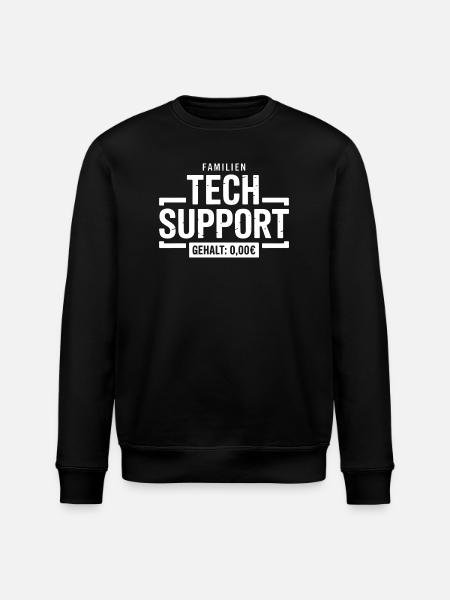 Familien Tech Support Gehalt 0,00€ - Stanley/Stella Unisex Bio-Sweatshirt ROLLER - Schwarz