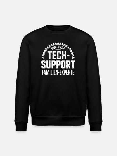 Unpaid Tech Support Family Expert - Stanley/Stella ROLLER Unisex Organic Sweatshirt - black