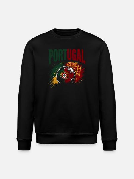 Portugal Fußball Fanshirt & Merch - Stanley/Stella Unisex Bio-Sweatshirt ROLLER - Schwarz