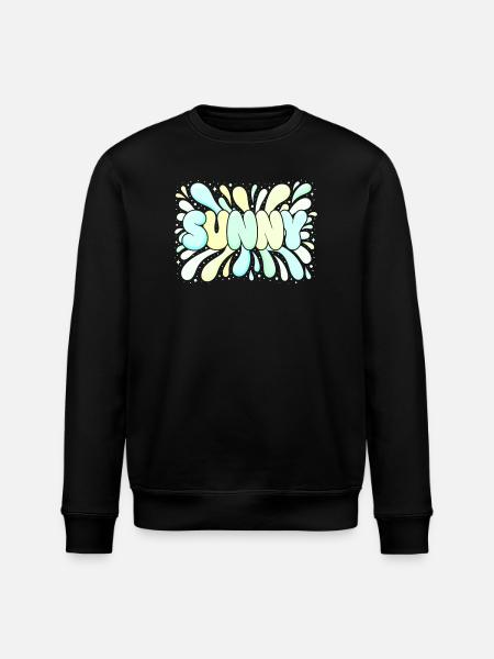 Bright Pastel Sun - Stanley/Stella ROLLER Unisex Organic Sweatshirt - black