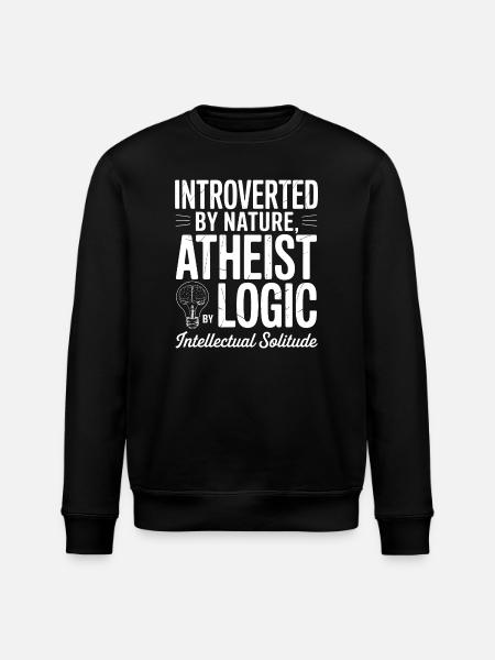 Introverted by Nature, Atheist Logic - Stanley/Stella ROLLER Unisex Organic Sweatshirt - black