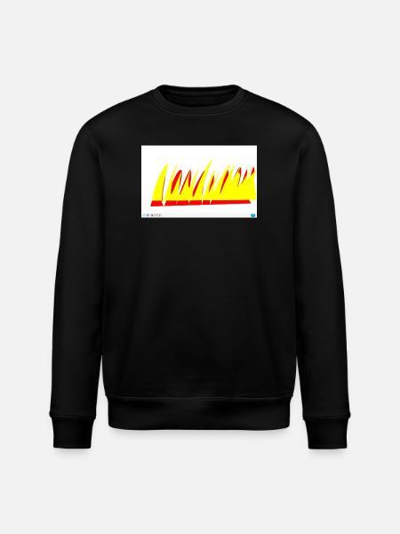 Flame Lines Yellow-Red - Stanley/Stella ROLLER Unisex Organic Sweatshirt - black