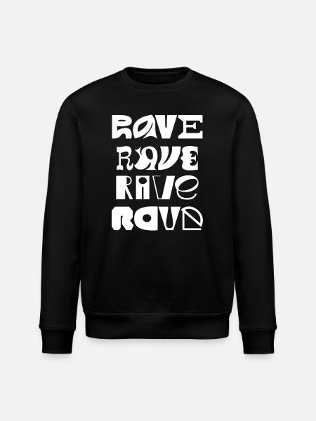 Typographie Rave - Sweat bio ROLLER Stanley/Stella Unisexe - noir