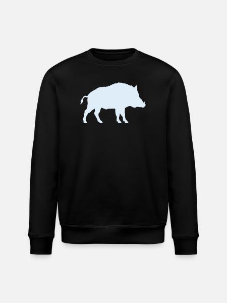 Blue Wild Boar Silhouette - Stanley/Stella ROLLER Unisex Organic Sweatshirt - black