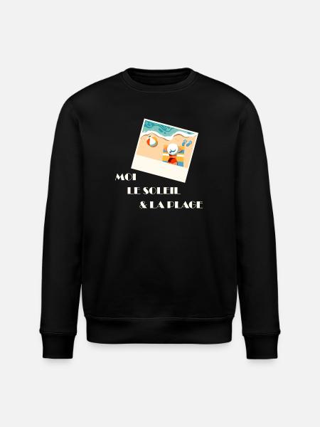 Été plage et détente pastel - Sweat bio ROLLER Stanley/Stella Unisexe - noir