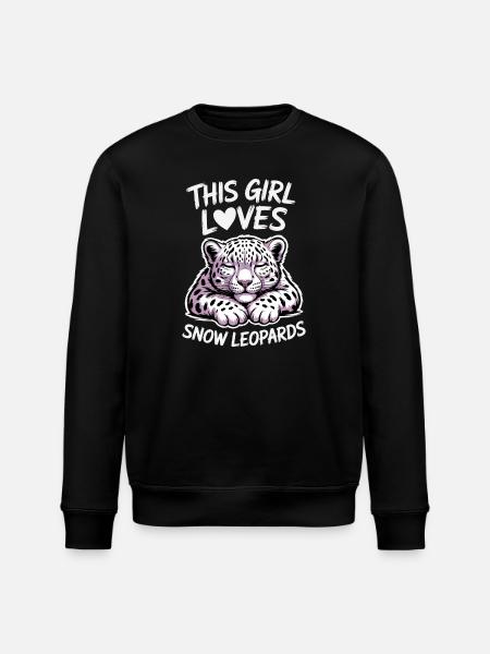 Schneeleopard Sprüche Süßes Schneeleopard Geschenk - Stanley/Stella Unisex Bio-Sweatshirt ROLLER - Schwarz