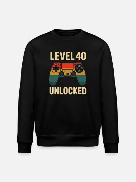 Level 40 Unlocked Gaming Controller - Stanley/Stella Unisex Bio-Sweatshirt ROLLER - Schwarz