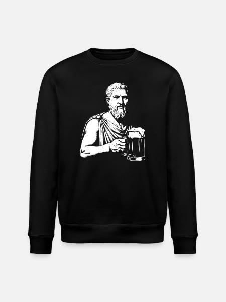 Ancient Sage with Beer Mug - Stanley/Stella ROLLER Unisex Organic Sweatshirt - black