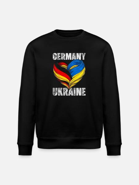 Heart of Germany and Ukraine - Stanley/Stella ROLLER Unisex Organic Sweatshirt - black