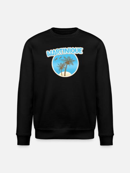Martinique Beach - Stanley/Stella ROLLER Unisex Organic Sweatshirt - black