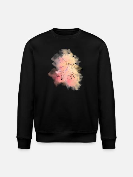 Pastellunicorn Sternenstaub - Stanley/Stella Unisex Bio-Sweatshirt ROLLER - Schwarz