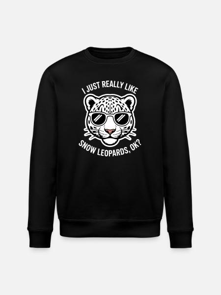 Schneeleopard Sprüche Süßes Schneeleopard Geschenk - Stanley/Stella Unisex Bio-Sweatshirt ROLLER - Schwarz