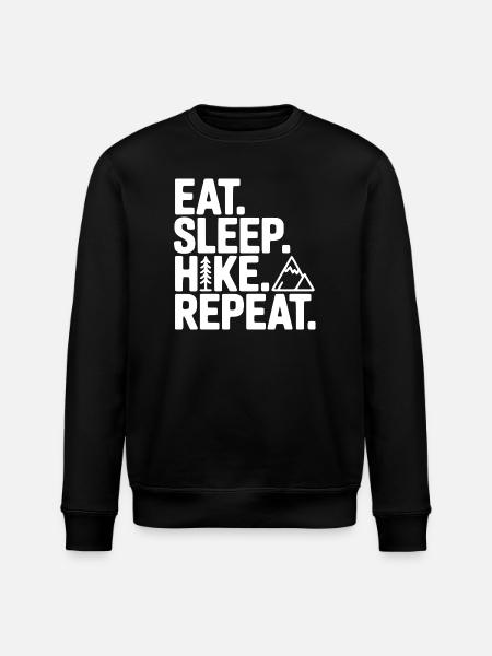 Eat. Sleep. Hike. Repeat. - Stanley/Stella ROLLER Unisex Organic Sweatshirt - black