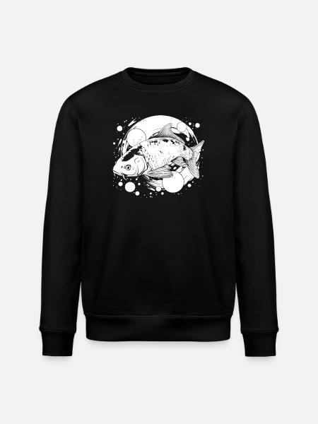 Fishing Street Art - Stanley/Stella ROLLER Unisex Organic Sweatshirt - black