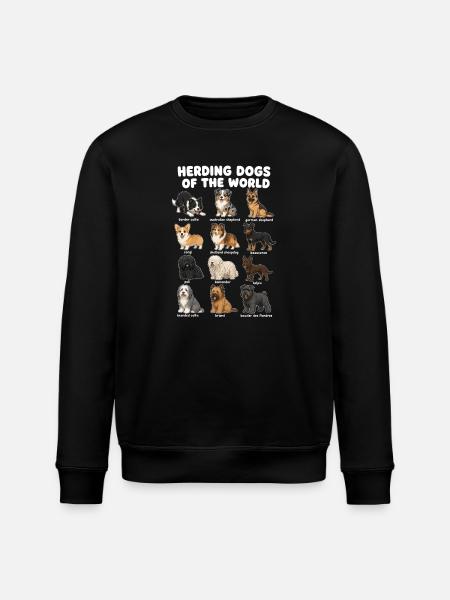 Herding Dog Breeds Cute Dogs - Stanley/Stella ROLLER Unisex Organic Sweatshirt - black