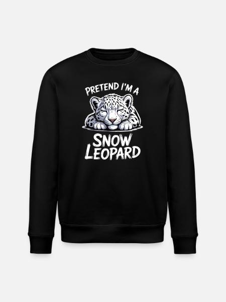Schneeleopard Sprüche Süßes Schneeleopard Geschenk - Stanley/Stella Unisex Bio-Sweatshirt ROLLER - Schwarz