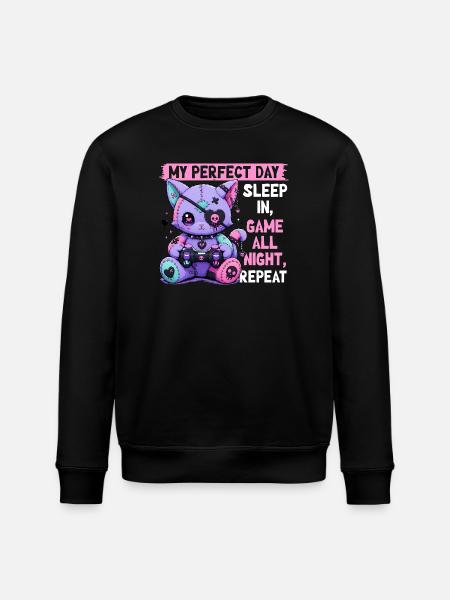 Pastel Goth Soft Goth Gaming Gamer - Stanley/Stella ROLLER Unisex Organic Sweatshirt - black