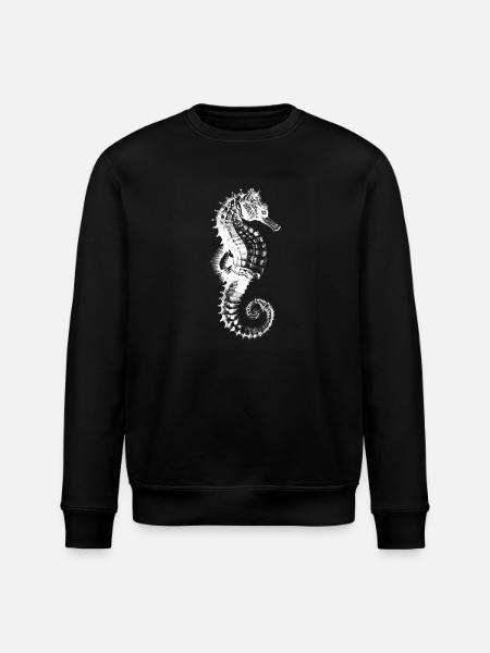 Seahorse Spiral Pattern - Stanley/Stella ROLLER Unisex Organic Sweatshirt - black
