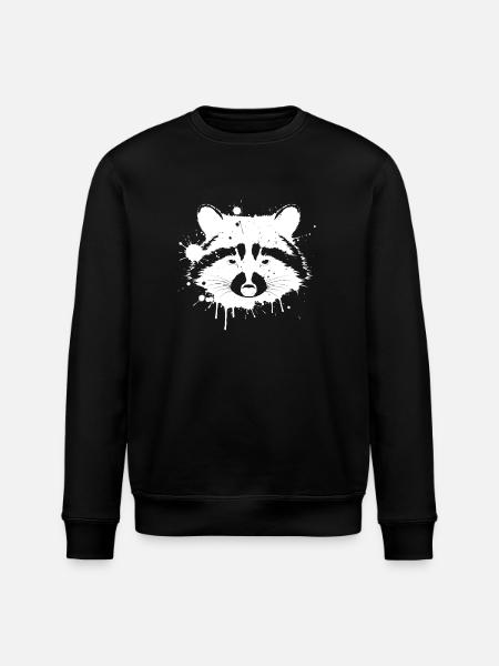 Waschbär Spritzweiß - Stanley/Stella Unisex Bio-Sweatshirt ROLLER - Schwarz