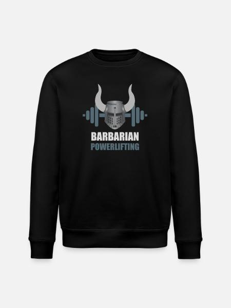 Barbarian Warrior Powerlifting Workout - Stanley/Stella ROLLER Unisex Organic Sweatshirt - black