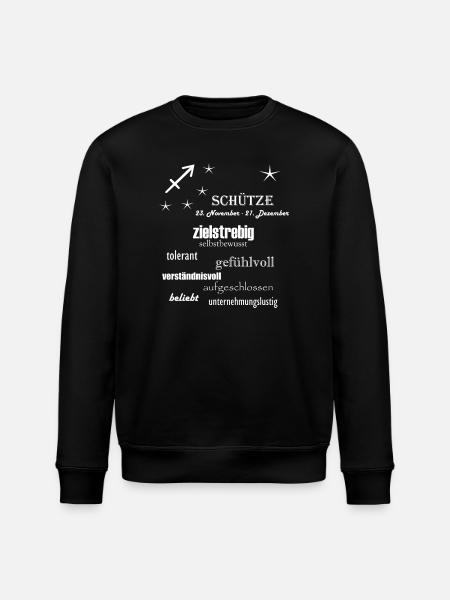 Schütze_Sternzeichen - Stanley/Stella Unisex Bio-Sweatshirt ROLLER - Schwarz
