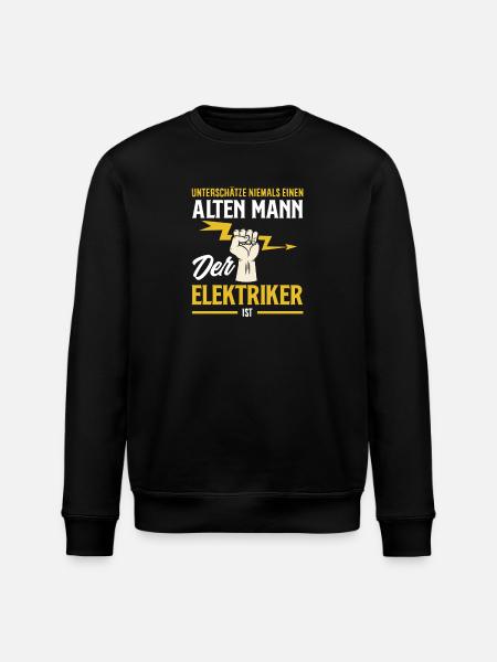 Alter Mann Der Elektriker Ist - Stanley/Stella Unisex Bio-Sweatshirt ROLLER - Schwarz