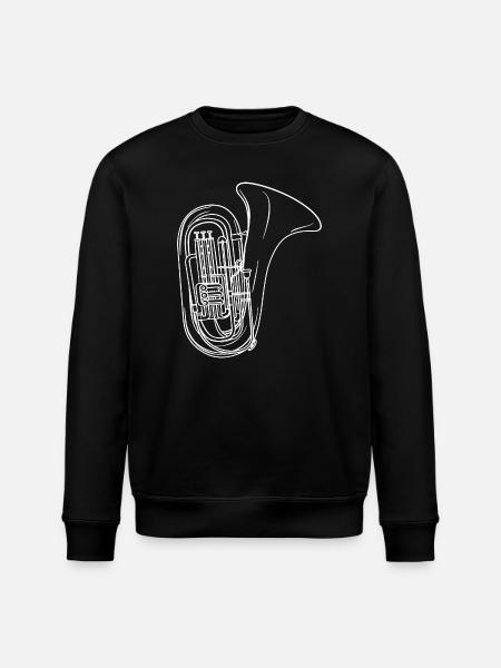 Tuba Drawing - Stanley/Stella ROLLER Unisex Organic Sweatshirt - black