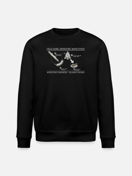 Sausage stick Field Guide Grill Art - Stanley/Stella ROLLER Unisex Organic Sweatshirt - black
