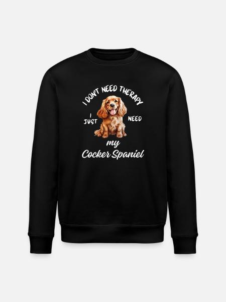 Cocker Spaniel Therapy - Stanley/Stella ROLLER Unisex Organic Sweatshirt - black