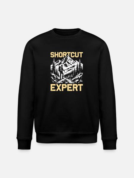Shortcut Expert Hiking Mountains Mountaineering - Stanley/Stella ROLLER Unisex Organic Sweatshirt - black