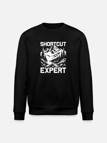 Shortcut Expert Hiking Mountains Mountaineering - Stanley/Stella ROLLER Unisex Organic Sweatshirt - black