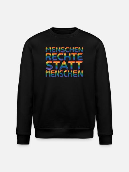 Menschenrechte Statement für Demokratie Fans - Stanley/Stella Unisex Bio-Sweatshirt ROLLER - Schwarz