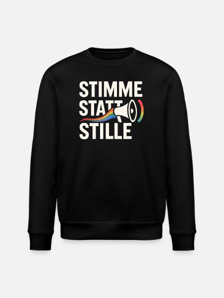 Stimme statt Stille Pride Statement Vielfalt - Stanley/Stella Unisex Bio-Sweatshirt ROLLER - Schwarz