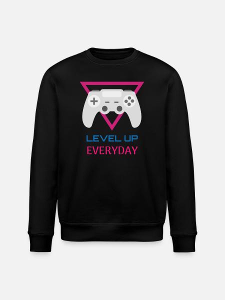 Level Up Everyday Gamer - Stanley/Stella ROLLER Unisex Organic Sweatshirt - black
