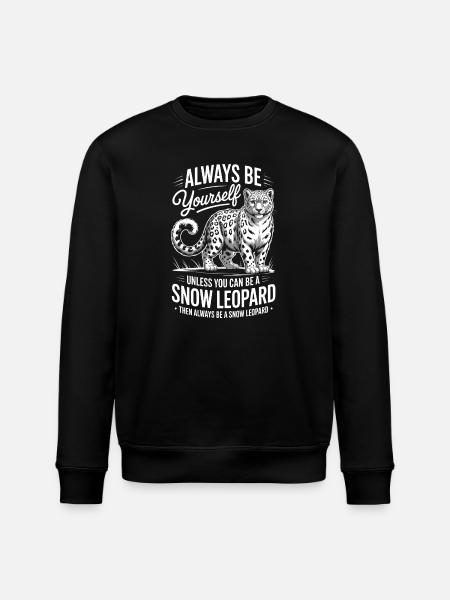 Schneeleopard Sprüche Süßes Schneeleopard Geschenk - Stanley/Stella Unisex Bio-Sweatshirt ROLLER - Schwarz